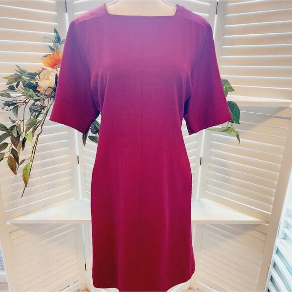 M.M. LAFLEUR NEW YORK BURGANDY SHIFT DRESS SIZE 1X - Picture 1 of 7